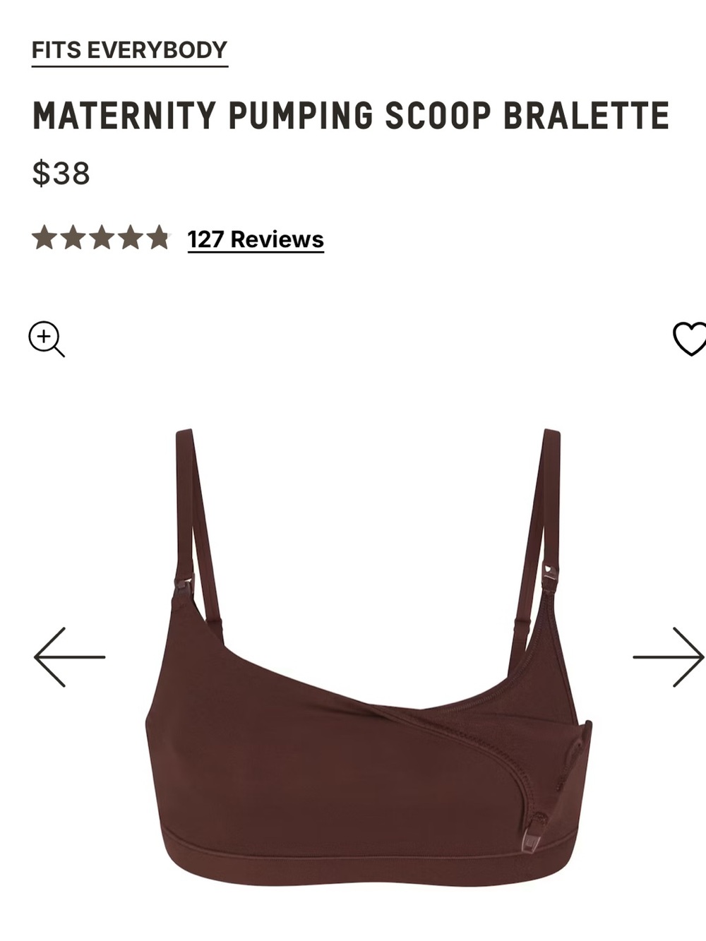 NWT Skims maternity/pumping bra